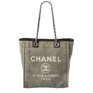 Chanel Blue Denim Deavuille Mm Tote (Authentic Pre-Loved)